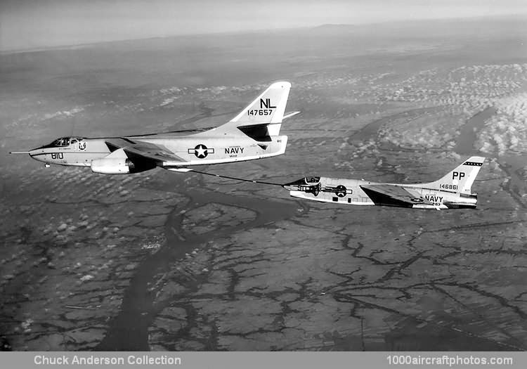 Douglas KA-3B Skywarrior and Vought RF-8A Crusader