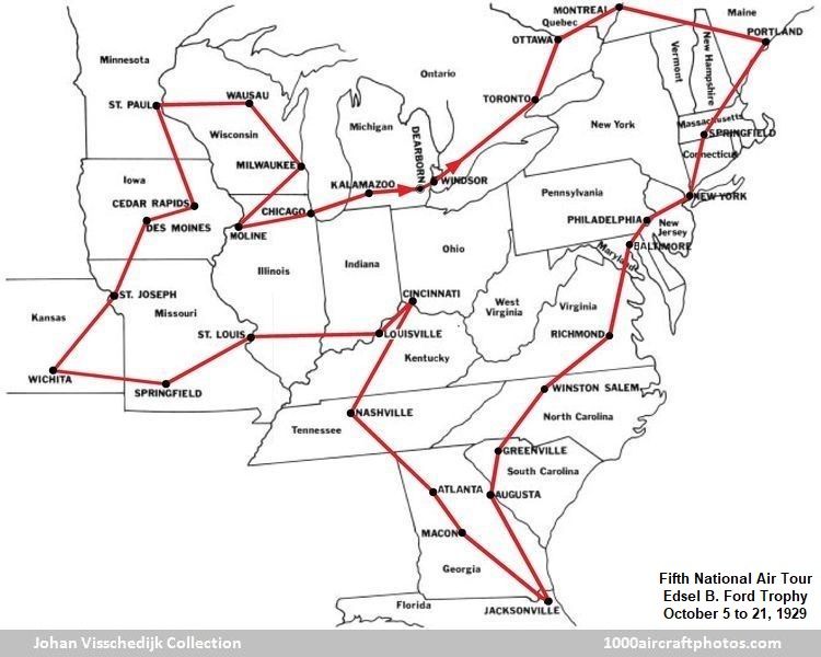 Fifth National Air Tour Map