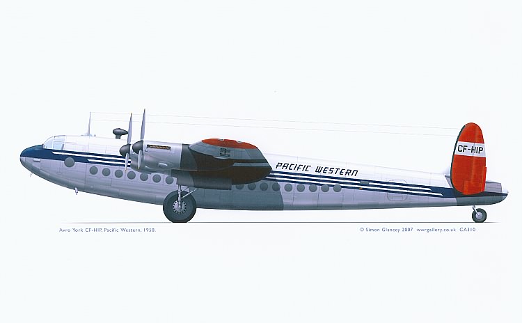 Avro York color illustration by Siman Glancey